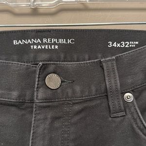 Banana Republic Traveler Jean - black 34x32 slim fit
